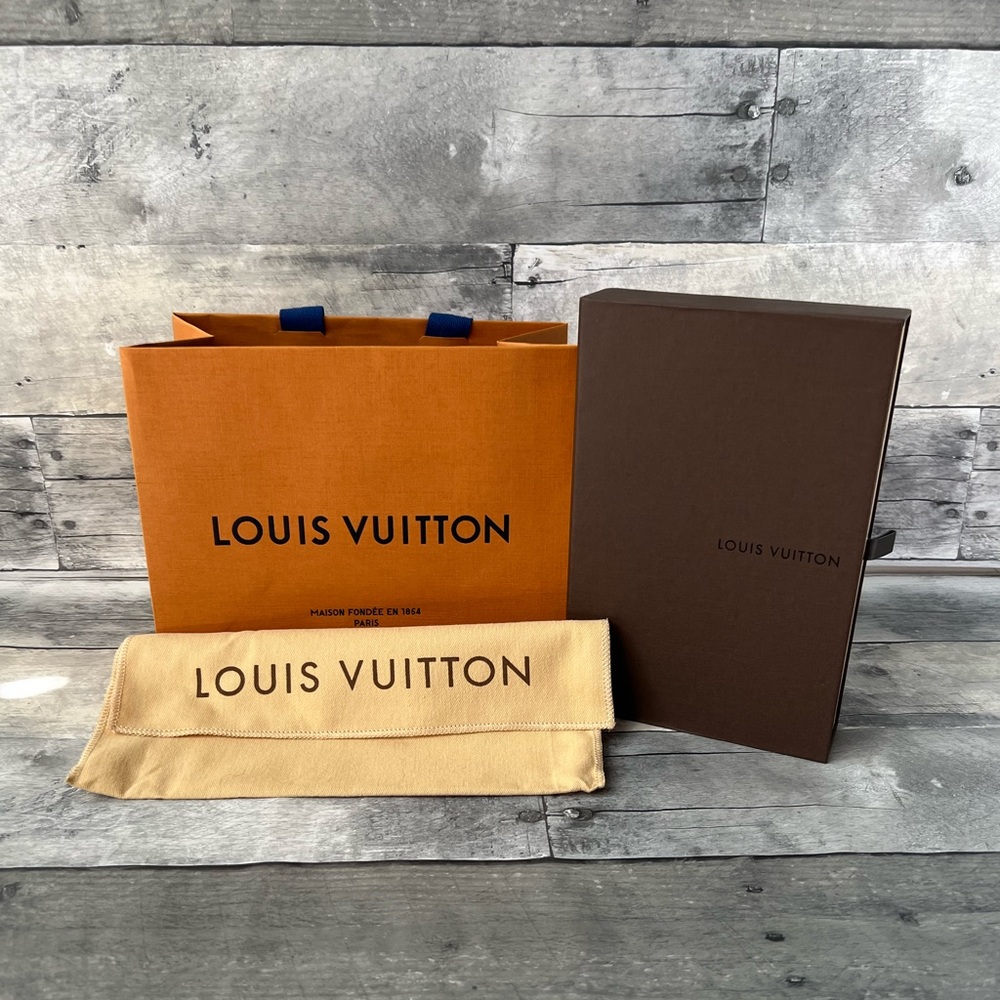 Louis Vuitton logo gift box, gift bag, dust bag.